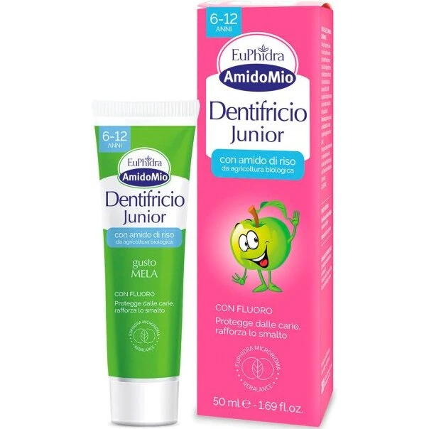 EUPHIDRA Junior Xylitol børnetandpasta æble 6-12 år 50 ml