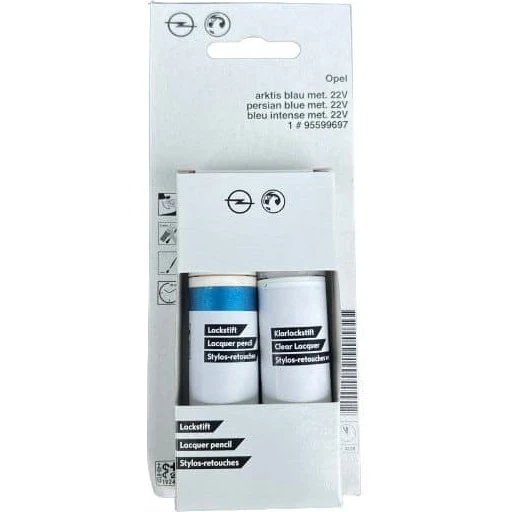 OPEL 22V (Z22V) Lak-reparationssæt: Ægte blå met. + Klarlak (2x12ml)