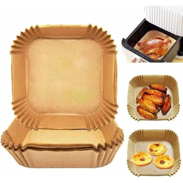 50 stk Square Airfryer Papir - Bagepapir til Airfryer 16cm