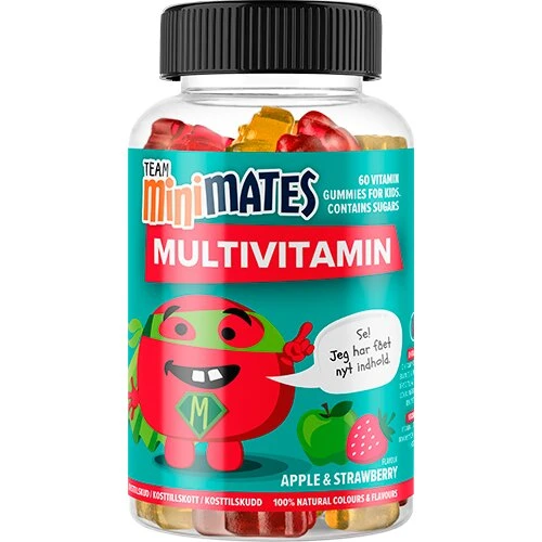 Team MiniMates Multivitamin Æble & Jordbær 60 stk