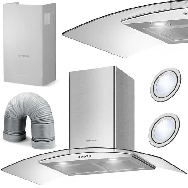 Berdsen BT-223 INOX 90 cm emhætte med skorsten
