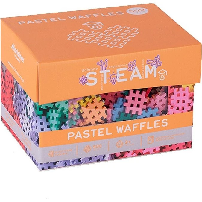 Marioinex Mini Waffle byggesæt - 500 dele i pastelfarver