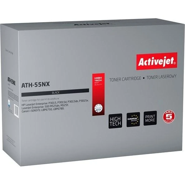Activejet ATH-55NX Toner til HP 55X CE255X - Sort, 12.500 sider