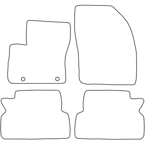 Velourmåtter til Ford C-max I (2003-2010) - Sorte detaljer
