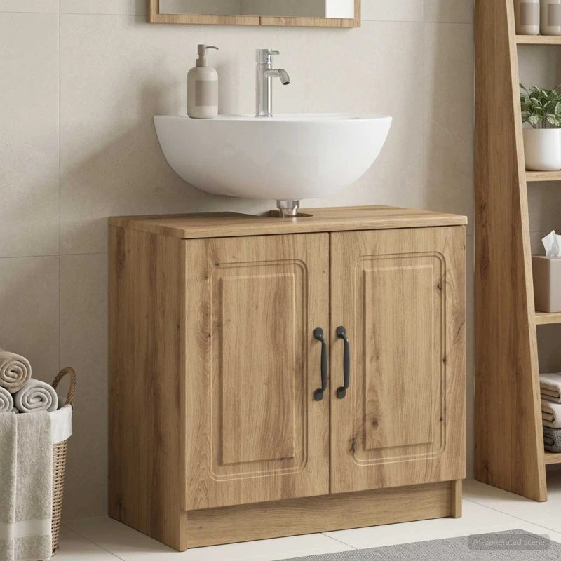 vidaXL UTRECHT Badeværelsesskab i Artisan-eg, 59,5 x 31,5 x 59 cm