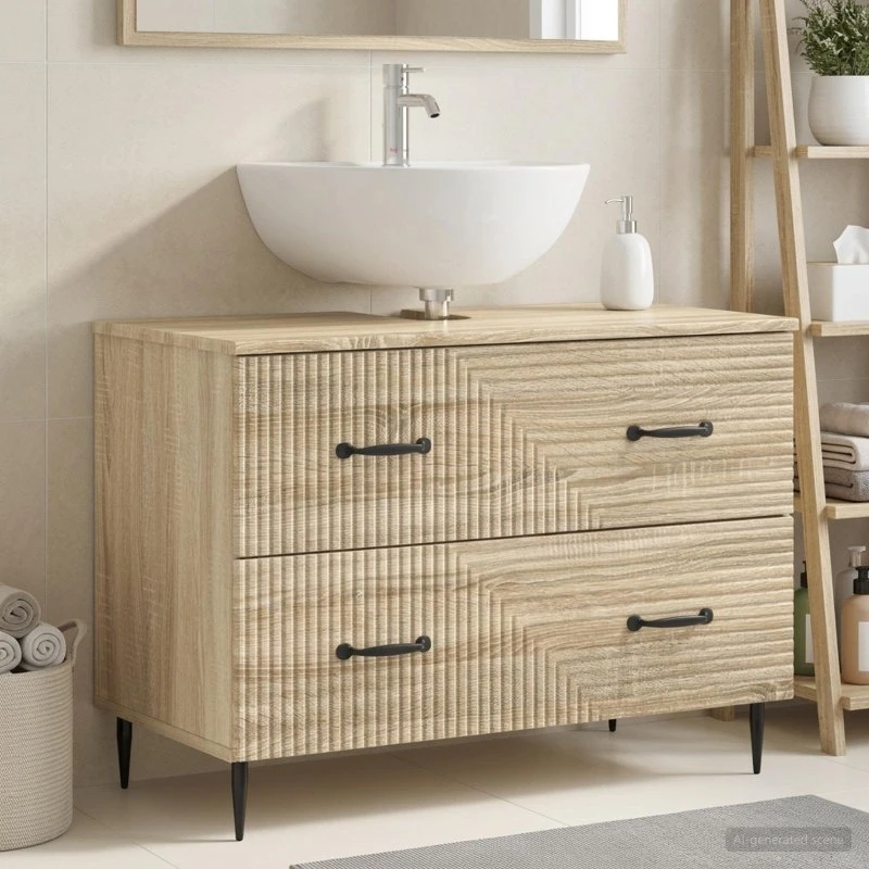 vidaXL Badeværelsesskab HAARLEM Sonoma-eg 82 x 41 x 58,5 cm