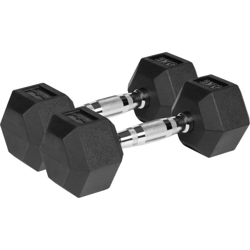 Rebel Active gummibelagte støbejernshåndvægte 2 x 5 kg