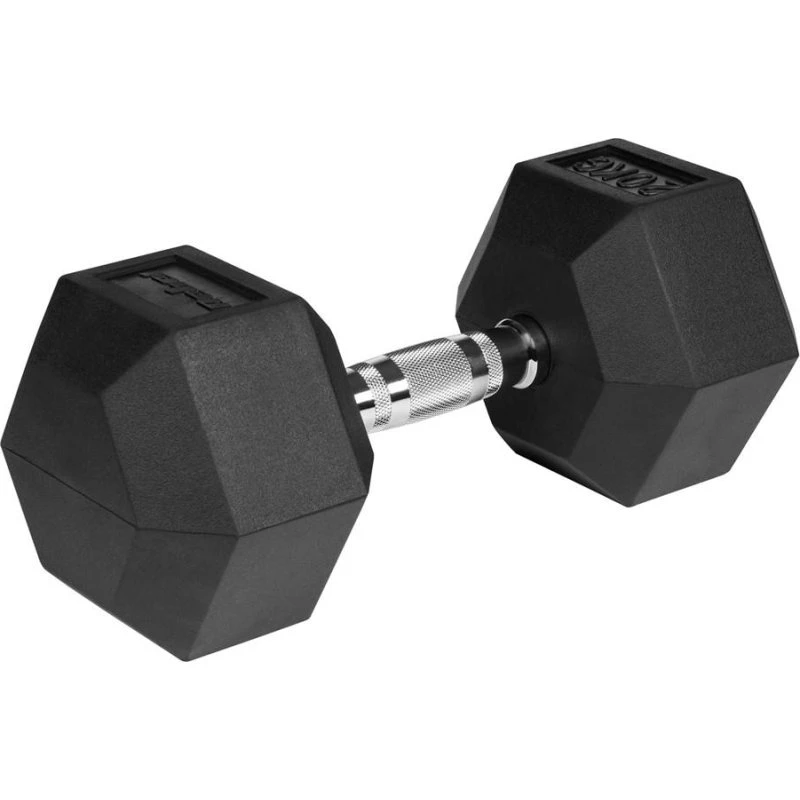 Rebel Active håndvægt 20 kg - gummibelagt støbejern, sort