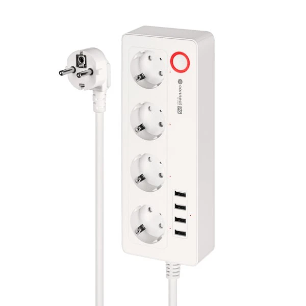 Kruger&Matz Connect P6 Smart Strømskinne 4xUSB 2100mA Tuya