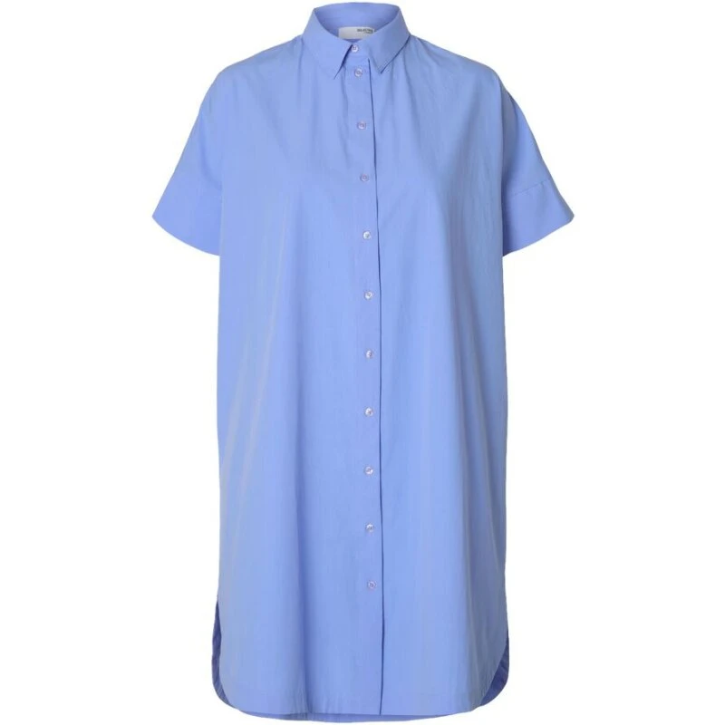 SLFBLAIR kort skjortekjole 2/4 ærme - Cornflower Blue