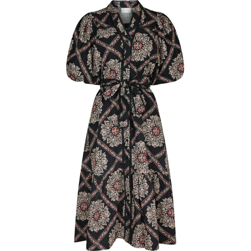 Neo Noir Margarita Pure Boho skjortekjole, sort (midi)