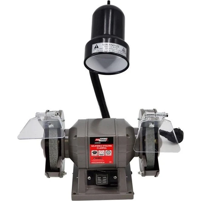 AWTOOLS Bænksliber 150 mm - 300W med lampe