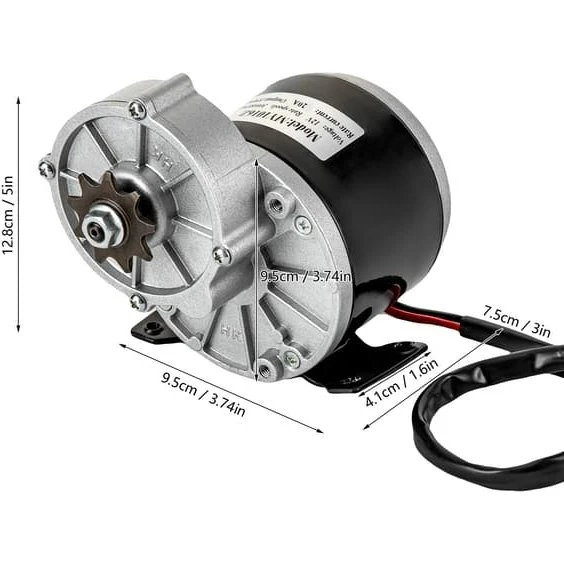 MY1016Z Børstet DC-gearmotor - 250W, 12V, 2750 omdr./min