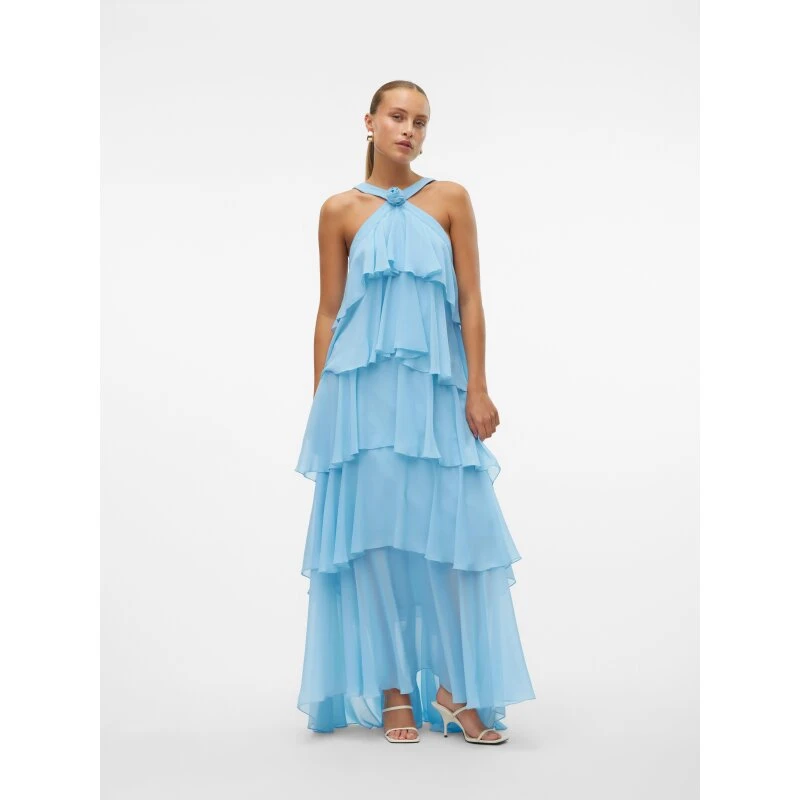 Vero Moda Felicia Ruffle Maxikjole – Sort, Halterneck