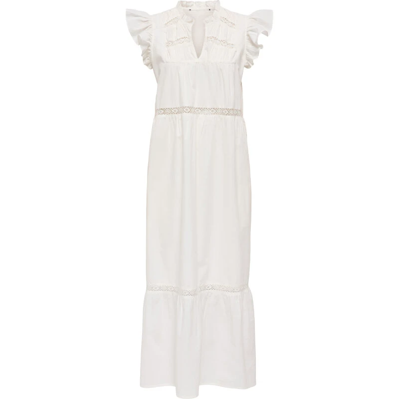 ONLY Sunny Lang Kjole - 100% Bomuld, Hvid