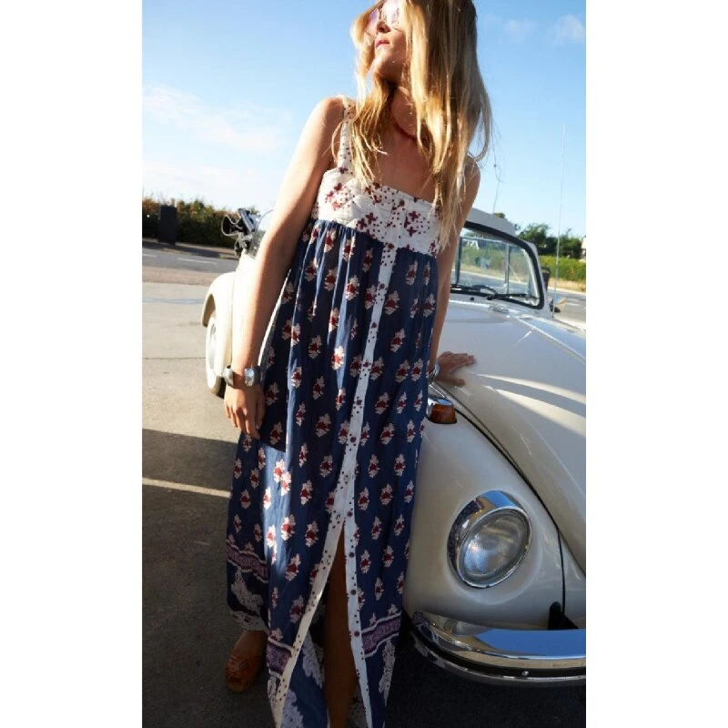 Lollys Laundry Kia Maxi-kjole – deep navy blomsterprint