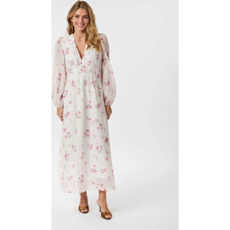 Neo Noir Silfi Flower Print Dress 164828, Creme