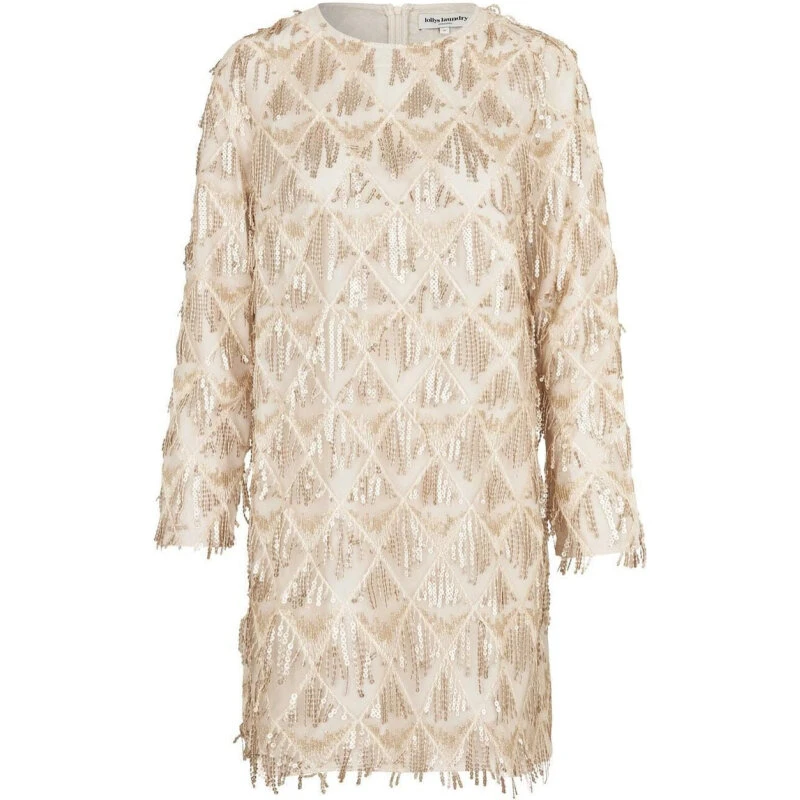 Lollys Laundry Solga kjole – champagne pailetter