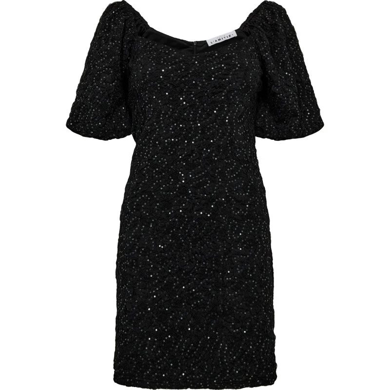 Haute L'Amitié Dazzy Crease Sequin-kjole, sort