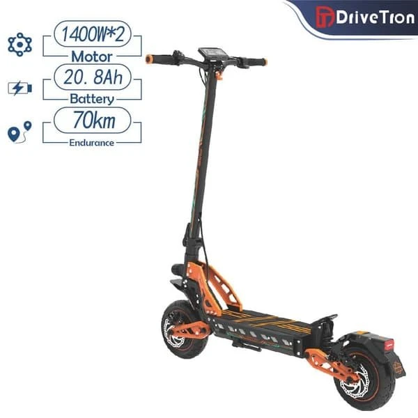 DriveTron DT10 Elektrisk Scooter - Orange (20.8Ah, 2000W)