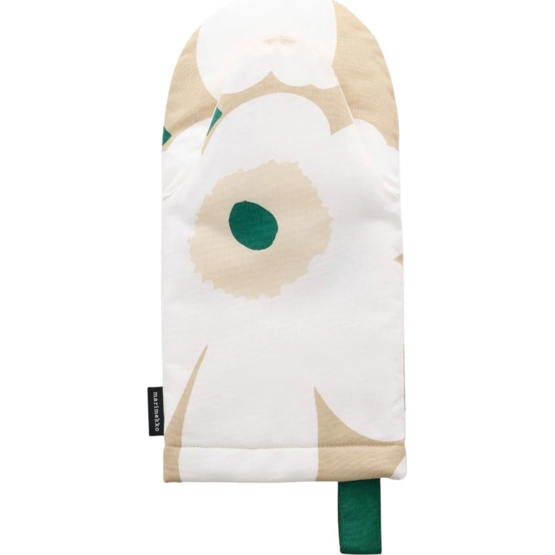 Marimekko Pieni Unikko grydevante, 31,5 x 15 cm, sand/hvid/grøn