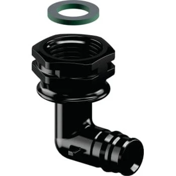 Uponor Q&E Vinkel m/omløber PPSU 16 mm x 1/2" SN Sort