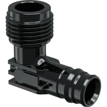 Uponor Q&E vinkel med nippel 16 mm x 1/2" PPSU sort