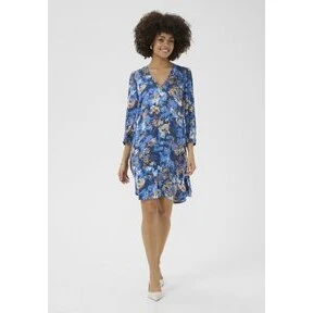 Culture MADI Giselle kjole – Blue Flower Foil