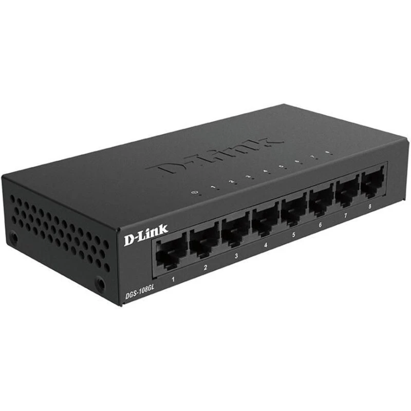 D-Link DGS-108GL 8-port Gigabit Switch, Sort