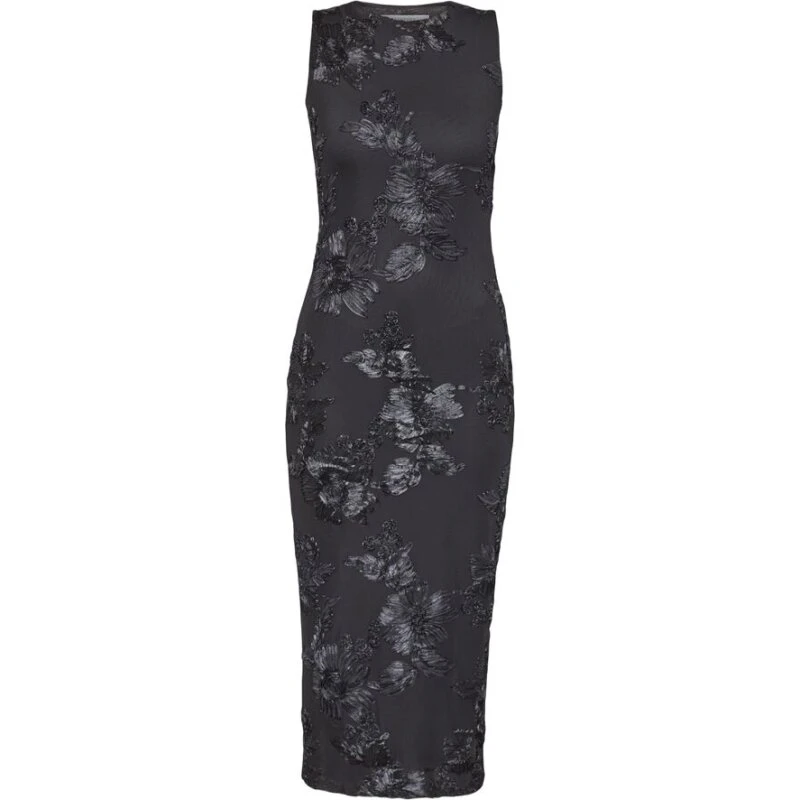 Sisters-Point SIS-DR kjole, sort/blomster, ankellang