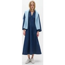 InWear MABLE denimkjole - dark blue denim, midi, 3/4-ærme