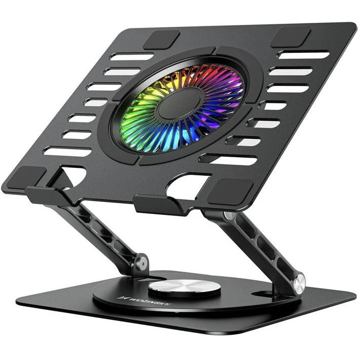 Wozinsky CoolBase RGB 360° Kølestativ til Laptop og Tablet, Sort