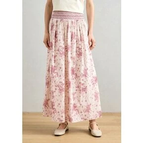 MyraLL Maxi Nederdel - Rose blomsterprint (100% bomuld)