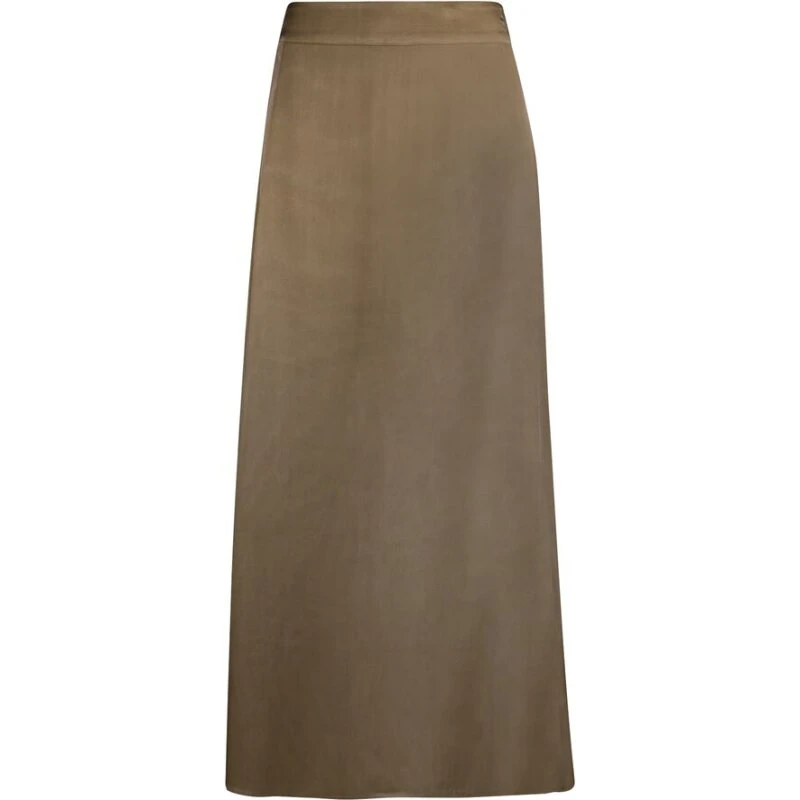 Jada Lang nederdel i silke-viskose med lynlås
