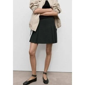 Mango plisseret mini-nederdel, sort