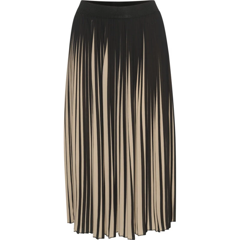 CULTURE Carly plisseret knælang nederdel - sort