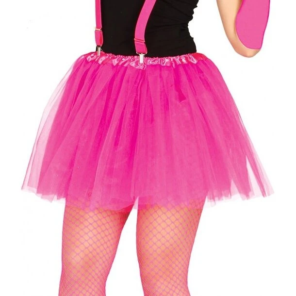 Tyl Skørt i pink (Neon Fuchsia) - One Size, 40 cm