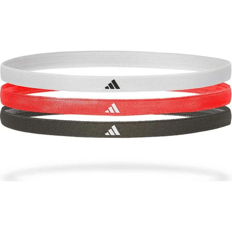 Adidas Hårbånd (3-pak, Sort/Hvid/Solar Red)