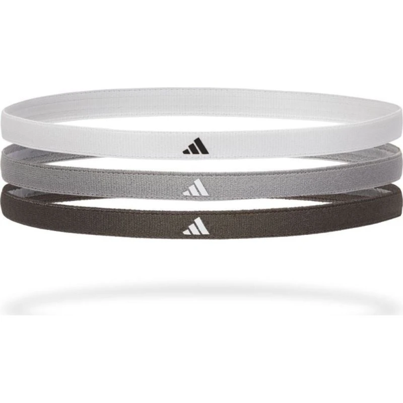 Adidas Hårbånd (3-pak, Hvid/Grå/Sort)