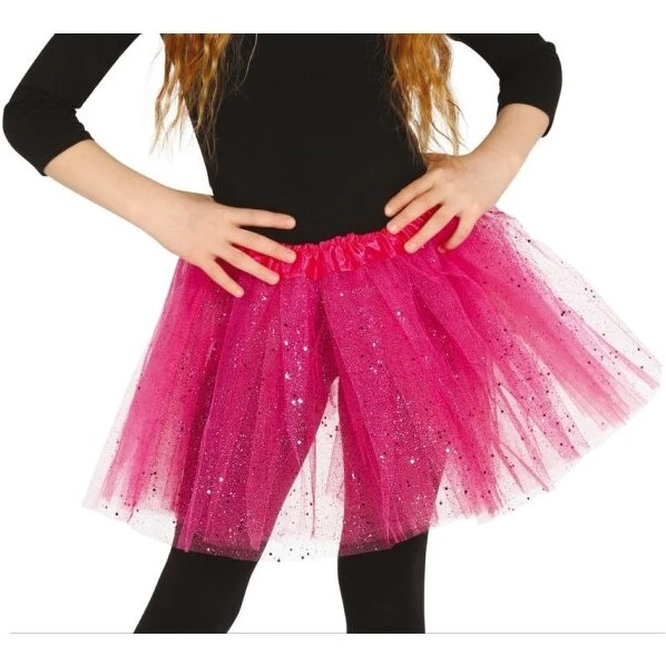 Uden mærke Pink glitter tylskørt til børn, 30 cm
