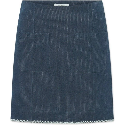 Nue Notes Rockville Skirt – blå quiltet kort nederdel