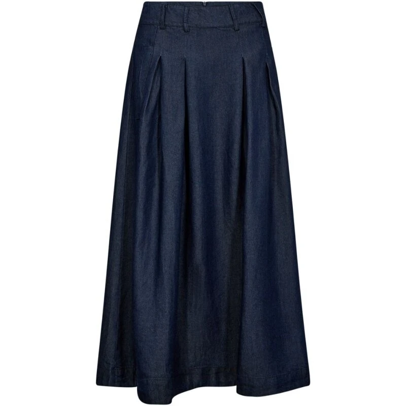 Co'couture Anya Denim Pleat Nederdel - Dark Denim