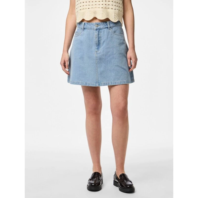 PIECES Abbi A-Shape Nederdel - Light Blue Denim