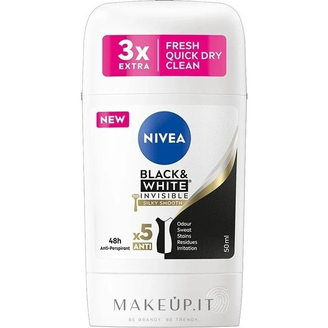 Nivea Sort & Hvid Usynlig Silkeblød Deodorant - 50 ml (Følsom hud)