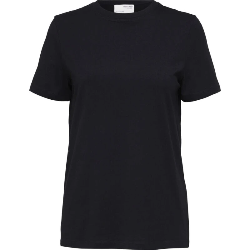 Selected Femme SLFMYESSENTIAL O-neck T-shirt økologisk - Black