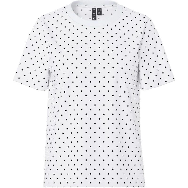 PCRIA Dot T-shirt – kortærmet hvid med prikprint