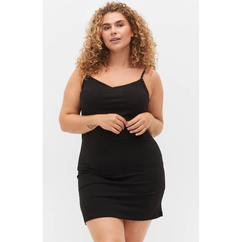 Zizzi Lang sort vesttop i bomuld