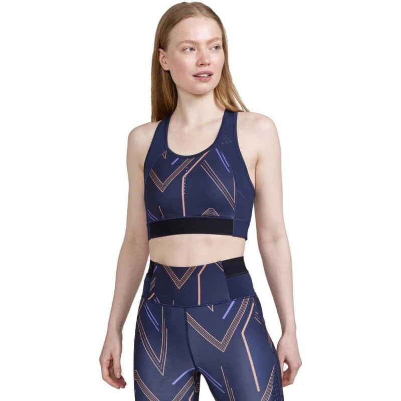 Craft Pro Hit Blocked Sport sports-bh blå XS