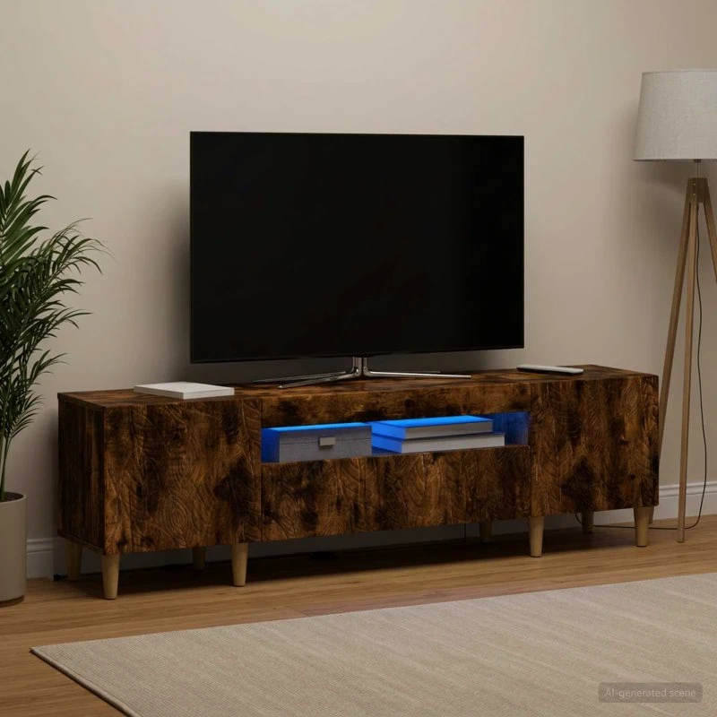 vidaXL LED TV-skab i røget eg og konstrueret træ
