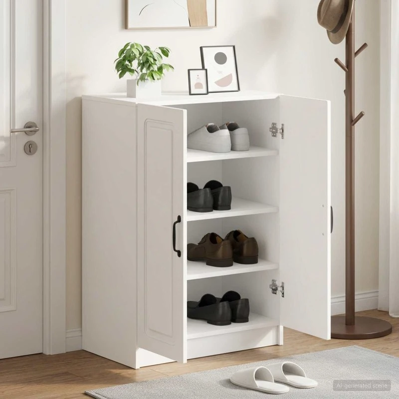 vidaXL Skoskab UTRECHT Hvid 59,5 x 39,5 x 87 cm